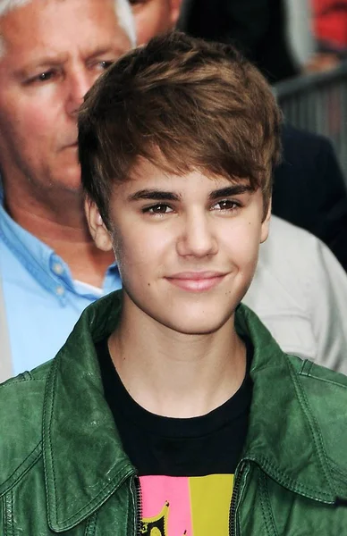 Justin Bieber David Letterman Ile Late Show Için Talk Show — Stok fotoğraf