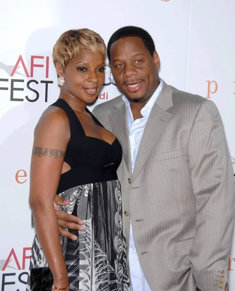 Mary Blige Kendu Isaacs Chegadas Para Afi Fest 2009 Triagem — Fotografia de Stock