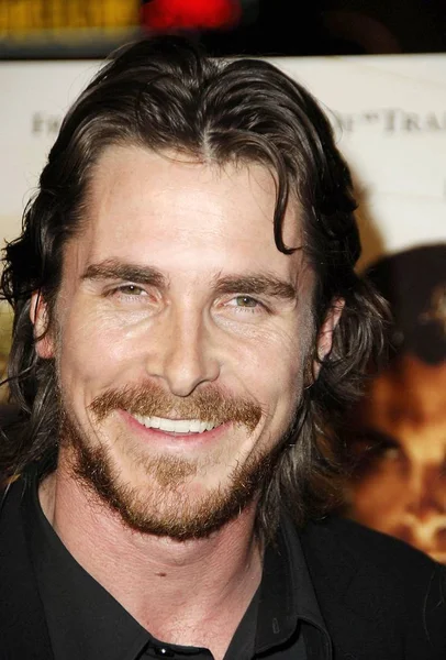 Christian Bale Las Llegadas Para Estreno Harsh Times Crest Theatre —  Fotos de Stock