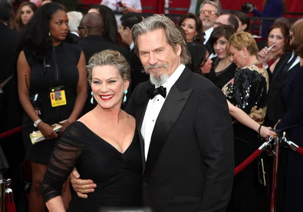 Jeff Bridges Susan Geston Arrivals 822Nd Annual Academy Awards Oscars — стоковое фото