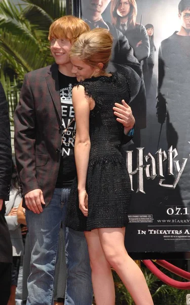 Rupert Grint Emma Watson Induction Ceremony Harry Potter Foot Print — Stock Photo, Image