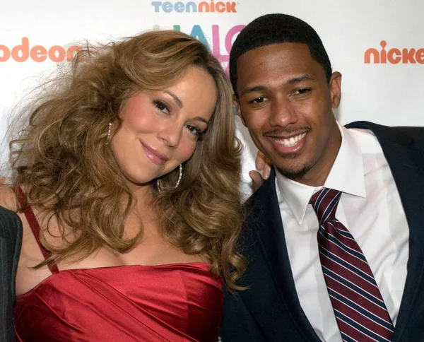 Mariah Carey Nick Cannon Public Appearance Nickelodeon Teennick Halo Awards — Stock Photo, Image