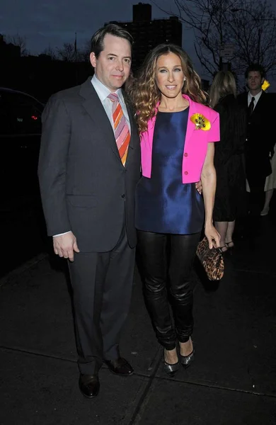 Matthew Broderick Sarah Jessica Parker Wearing Jil Sander Jacket Marni — Stock Photo, Image