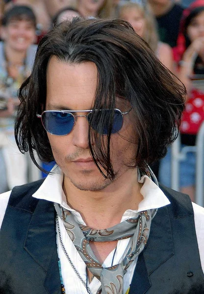 Johnny Depp Arrivals Pirates Caribbean Worlds End Premiere Disneyland Anaheim — Stok Foto