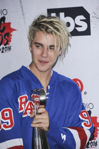 Justin Bieber Press Room Iheartradio Music Awards 2016 Press Room — Stock Photo, Image