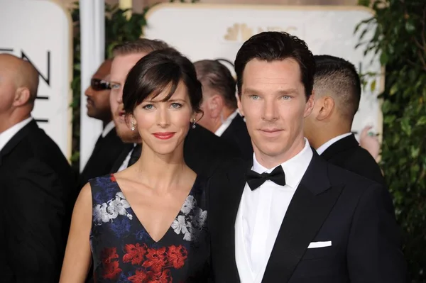 Sophie Hunter Benedict Cumberbatch Chegadas Para 72Nd Annual Golden Globes — Fotografia de Stock