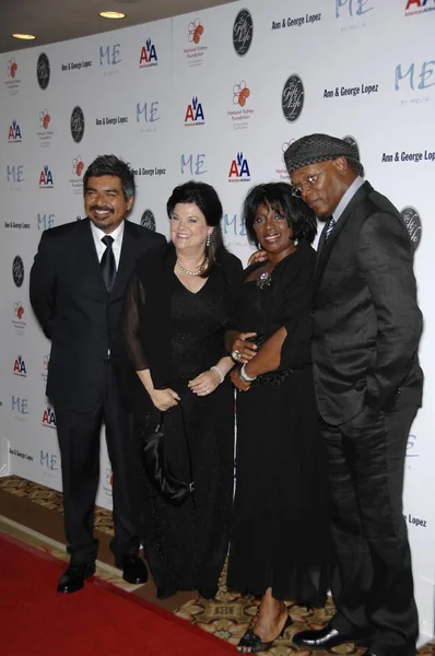 George Lopez Anne Lopez Tanya Richardson Samuel Jackson Érkezés Éves Jogdíjmentes Stock Fotók