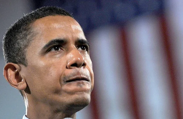 Usa Demokratiska Presidentkandidat Illinois Senator Barack Obama Ett Offentligt Framträdande Stockbild