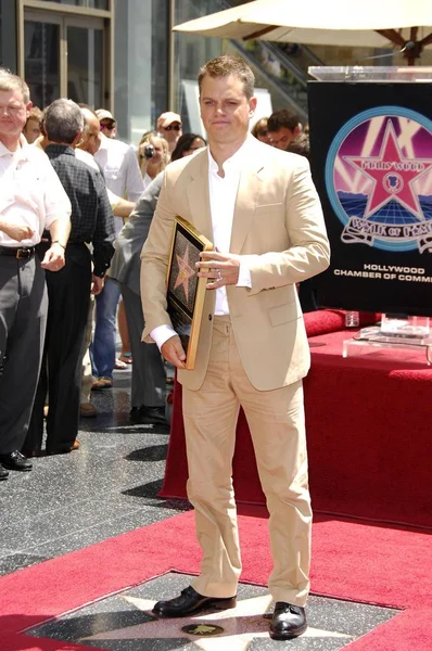 Matt Damon Alla Cerimonia Induzione Star Hollywood Walk Fame Matt Immagini Stock Royalty Free