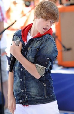 Justin Bieber Justin Bieber ile Nbc Today Show Konseriçin sahnede, Rockefeller Plaza, New York, Ny Haziran 4, 2010 