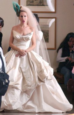 Sarah Jessica Parker (Vivienne Westwood elbisesi giyiyor) Candids için yerde - Sex And The City Filme: Film, Manhattan, New York, Ny, Ekim 02, 2007. Fotoğraf: Kristin Callahan / Everett Koleksiyonu
