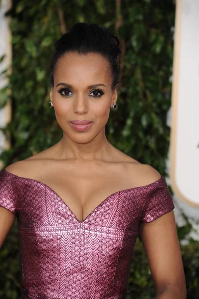 Kerry Washington Agli Arrivi 72Esimo Golden Globes Awards 2015 Parte — Foto Stock