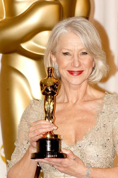 Helen Mirren Winnaar Van Beste Actrice Voor Queen Perszaal Voor — Stockfoto