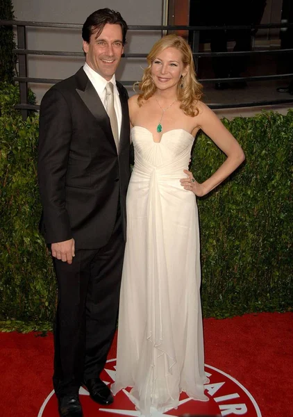 Jon Hamm Jennifer Westfeldt Arrivals Vanity Fair Oscar Party Sunset — Foto de Stock