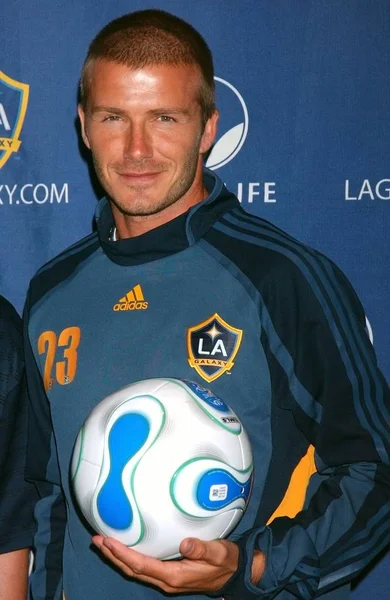 David Beckham Alla Conferenza Stampa David Beckham Los Angeles Galaxy — Foto Stock