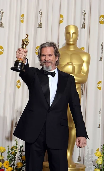 Jeff Bridges Paras Miespääosa Crazy Heart Lehdistöhuoneessa 82Nd Annual Academy — kuvapankkivalokuva