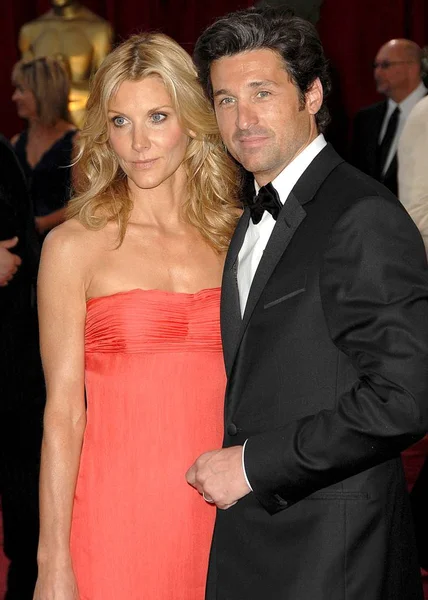 Jill Fink Patrick Dempsey Both Wearing Versace Arrivals Red Carpet — Stock Photo, Image