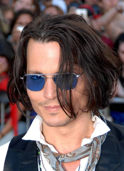 Johnny Depp Chegadas Para Piratos Caribbean Worlds End Premiere Disneyland — Fotografia de Stock