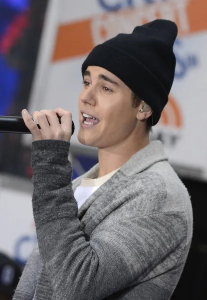 Justin Bieber Het Podium Voor Nbc Today Show Concert Met — Stockfoto