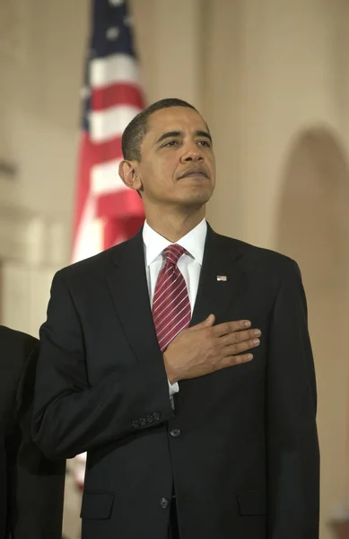 Barack Obama Una Aparición Pública Para Llegada Del Primer Ministro —  Fotos de Stock