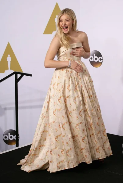 Chloe Mortez Sala Prensa 87Th Academy Awards Oscars 2015 Sala — Foto de Stock