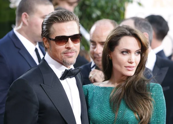 Brad Pitt Angelina Jolie Arrivals Hollywood Foreign Press Association 68Th — Foto de Stock