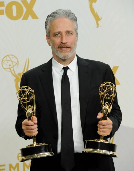 Jon Stewart Kiváló Variety Talk Sorozat Győztese Kiemelkedő Írása Variety Stock Kép