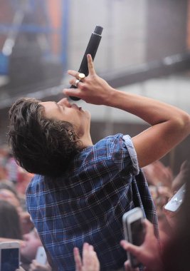 Harry Styles on stage for NBC Today Show Concert with One Direction, Rockefeller Plaza, New York, NY August 23, 2013. Photo By: Gregorio T. Binuya/Everett Collection
