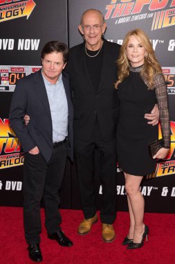 Michael J. Fox, Christopher Lloyd, Lea Thompson at arrivals for BACK TO THE FUTURE 30th Anniversary Trilogy Screening, AMC Loews Lincoln Square 13, New York, NY October 21, 2015. Photo By: Jason Smith/Everett Collection