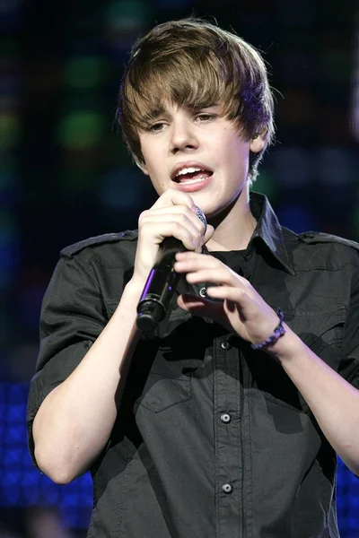 Justin Bieber Escenario Pepsi Fan Jam Super Bowl Concert Series —  Fotos de Stock