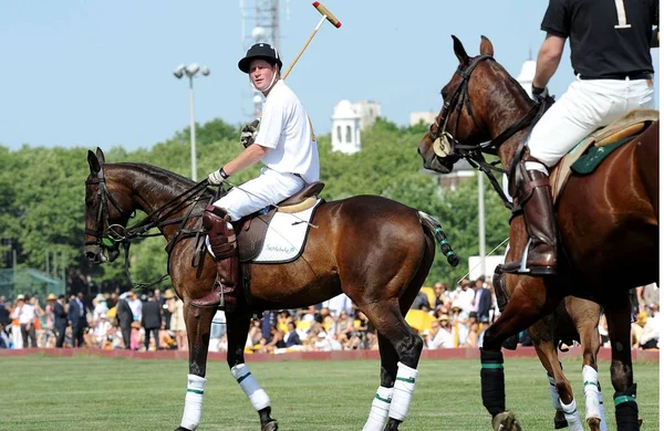 Princ Harry Při Účasti Veuve Cliceve Polo Classic Prospěchu Amerických — Stock fotografie