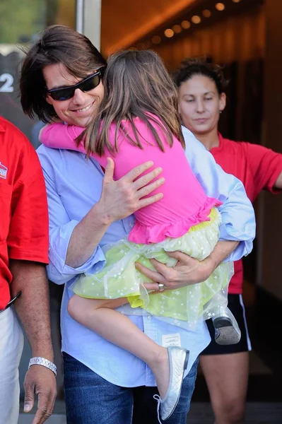 Tom Cruise Suri Cruise Leave Field House Gym Chelsea Piers — 스톡 사진