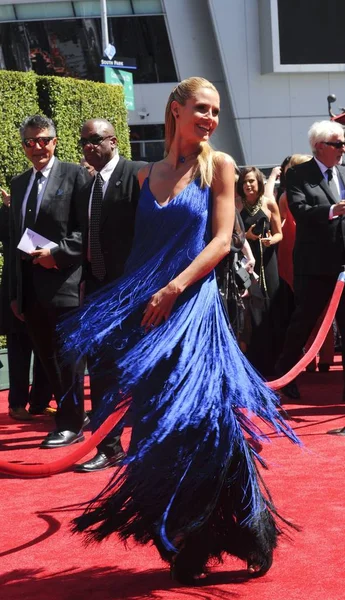 Heidi Klum Wearing Sean Kelly Dress Arrivals 2014 Creative Arts — Stock Photo, Image