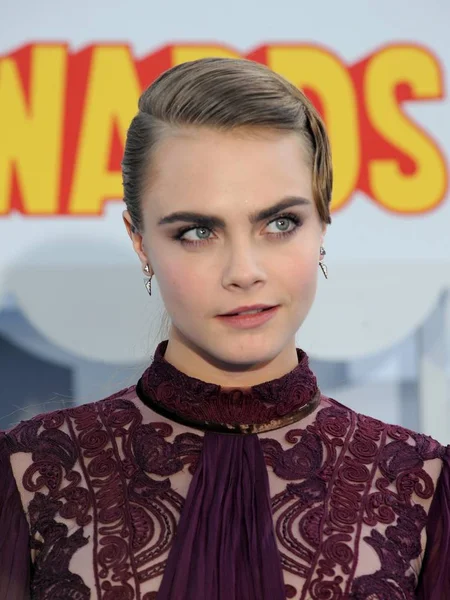 Cara Delevingne Arrivals Mtv Movie Awards 2015 Arrival Nokia Theatre — Stok Foto