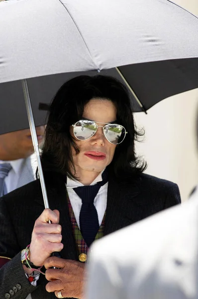 Michael Jackson Lors Comparution Devant Tribunal Procès Michael Jackson Pour — Photo