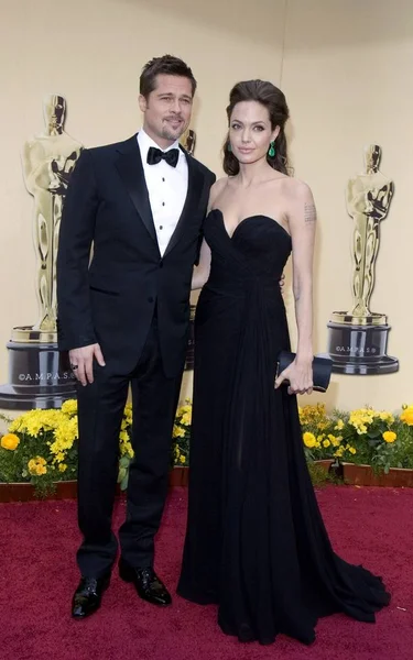 Brad Pitt Angelina Jolie Wearing Elie Saab Gown Arrivals 81St — Stock Photo, Image
