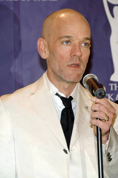 Michael Stipe Rem Incluido Sala Prensa Para Ceremonia Inducción Del — Foto de Stock