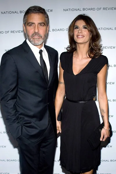 George Clooney Elisabetta Canalis Arrivals National Board Review Motion Pictures — Stock Photo, Image