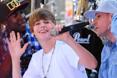 Justin Bieber Justin Bieber ile Nbc Today Show Konseriçin sahnede, Rockefeller Plaza, New York, Ny Haziran 4, 2010 