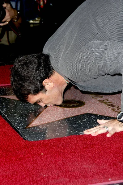 Antonio Banderas Στην Τελετή Εφόδου Για Star Στο Χόλιγουντ Δόξα — Φωτογραφία Αρχείου