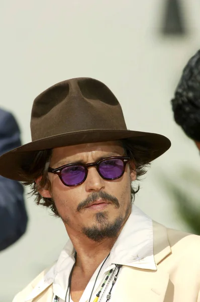 Johnny Depp Persconferentie Voor Handprint Footprint Ceremonie Voor Johnny Depp — Stockfoto