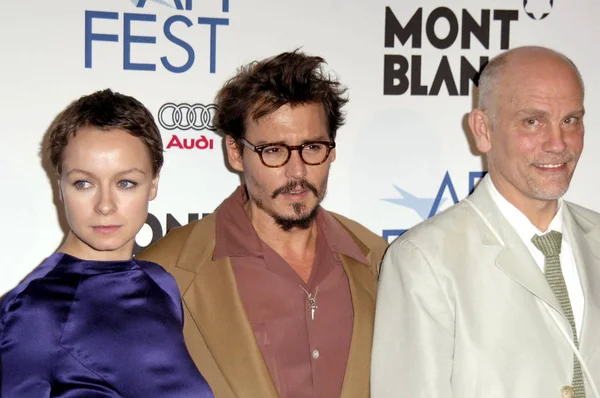 Samantha Morton Johnny Depp John Malkovich Chegadas Para Libertine Premiere — Fotografia de Stock