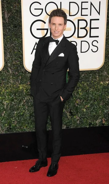 Eddie Redmayne Agli Arrivi 74Th Annual Golden Globe Awards 2017 — Foto Stock