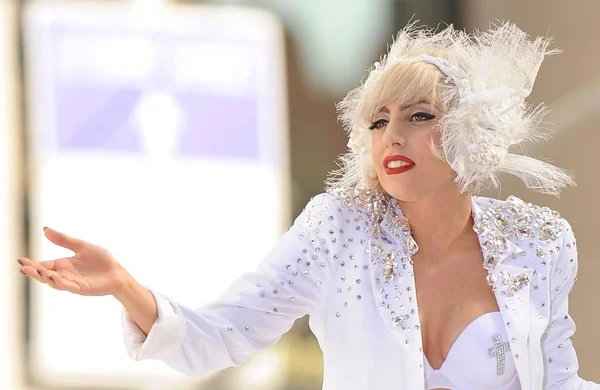 Lady Gaga Színpadon Nbc Today Show Koncert Lady Gaga Rockefeller — Stock Fotó