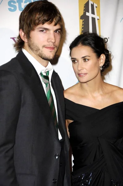 Ashton Kutcher Demi Moore Arrivals Hollywood Film Festival 10Th Annual — Foto de Stock