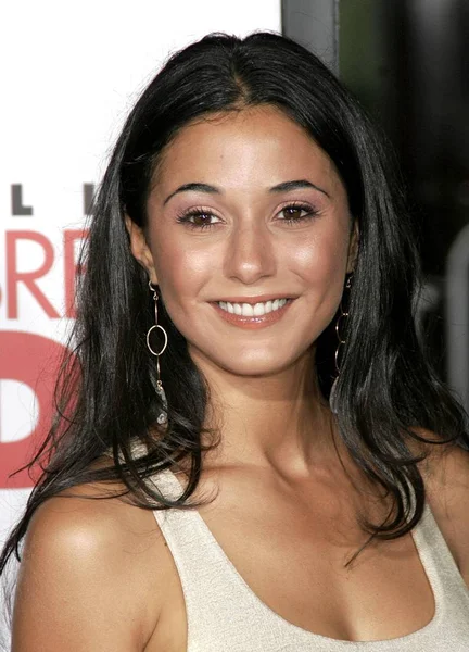 Emmanuelle Chriqui Przy Przyjazdów Heartbreak Kid Premiere Mann Village Theatre Obrazek Stockowy