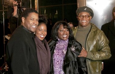Denzel Washington, wife, wife, Samuel Jackson at arrivals for THE GREAT DEBATERS Premiere, ArcLight Cinerama Dome, Los Angeles, CA, December 11, 2007. Photo by: Adam Orchon/Everett Collection clipart