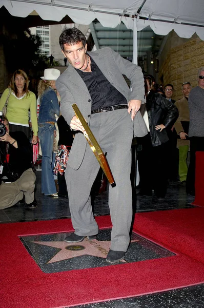 Antonio Banderas Indukciós Ünnepségen Star Hollywood Walk Fame Antonio Banderas — Stock Fotó