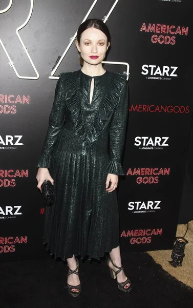 Emily Browning Wearing Blumarine Dress Arrivals American Gods Series Premiere — Stock Photo, Image