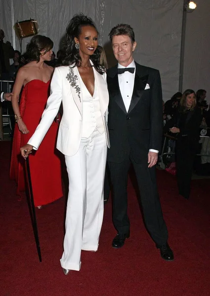 Iman Wearing Stella Mccartney David Bowie Arrivals Poiret King Fashion — Stock Photo, Image